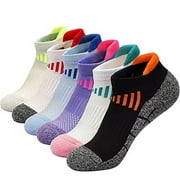Womens Ankle Athletic Socks Low Cut Cushioned Breathable Running Performance Sport Tab Cotton Socks 6 Pack (Multicoloured)