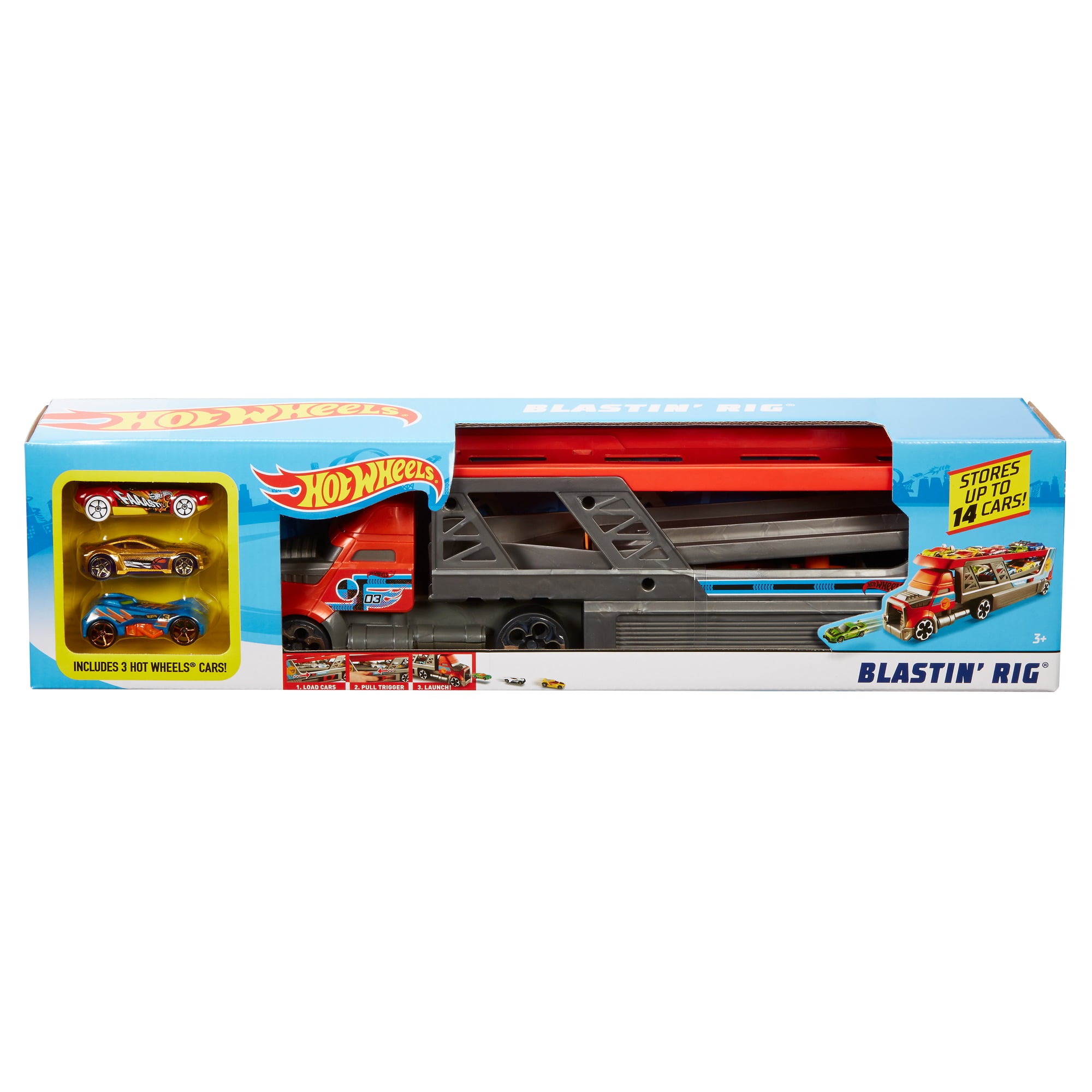 hot wheels city blastin rig with 3 cars