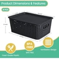 thumbnail image 2 of Plastic Storage Baskets with Lid-Plastic Storage Containers Stackable Storage bins: Storage Baskets for Organizing Shelves Drawers Desktop Closet Playroom Classroom Office, 8Pack-Black10.2x7.2x4.1Inch, 2 of 7