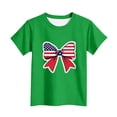 thumbnail image 4 of Amidoa Girls Short Sleeve 4th of July Cute Graphic T-Shirts Summer Tops Casual Kids Soft Crewneck Tees Purple Size 2T, 4 of 6