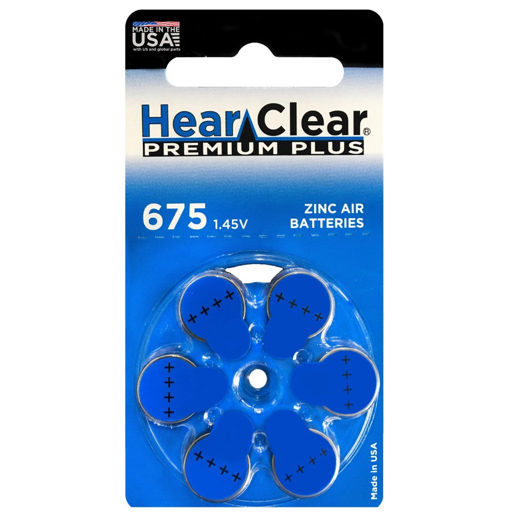 60 Hearclear Hearing Aid Batteries Size 675