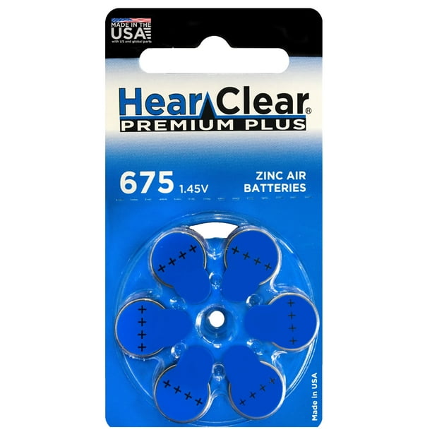 60 Hearclear Hearing Aid Batteries Size 675