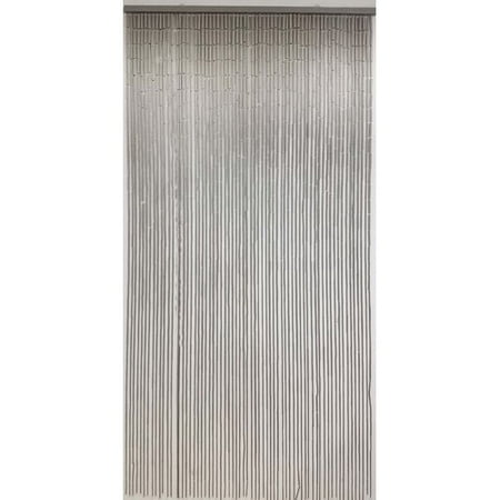 Evideco Bamboo Sticks Beaded Solid Semi Sheer Thermal Single Curtain Panel