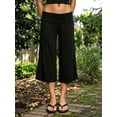 thumbnail image 3 of LMLYSoH Women’s Wide Leg Capri Pants Fold Over Waist Loose Cropped Pants, 3 of 8
