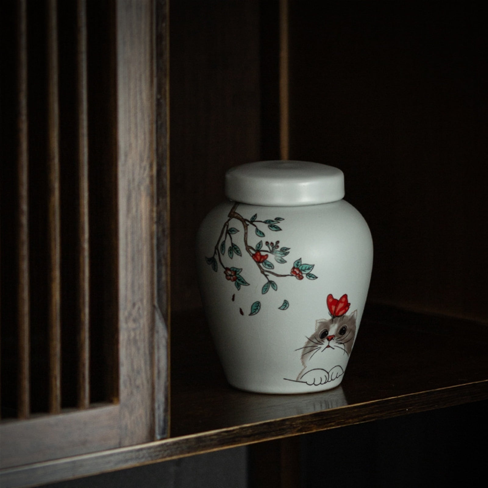 Urn For Pet Ashes Cat Shape Memorial Cremation Urns Handcrafted White Decorative Urns For Funeral Cat Urn Dog Urn