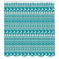 thumbnail image 3 of Ambesonne Nordic Shower Curtain, Trees Stars Reindeers, 69"Wx84"L, Turquoise Cream, 3 of 3