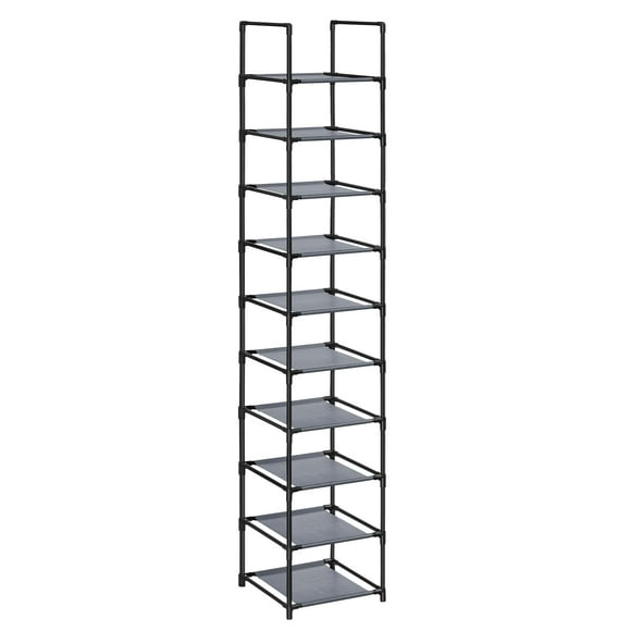 Estante para zapatos SONGMICS de 10 niveles que ahorra espacio, gris