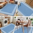 thumbnail image 6 of Sky Blue Retro Greek Key Large Area Rugs for Bedroom Living Room, Soft Non Slip Carpet Bedside Rug, Geometric Greece Ancient Farmhouse Rectangular Floor Cover Kitchen Accent Rug 4'x6' for Office, 6 of 9