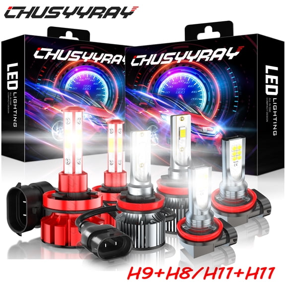 For 2019-2020 Jeep Grand Cherokee LED Headlight Bulbs H11 H9 High/Low Beam H11 Fog Light 6pcs