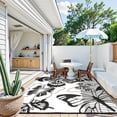 thumbnail image 2 of Moynesa 6'x9' Outdoor Rugs Waterproof, Plastic Straw RV Rugs for Outside, Large Portable RV Outdoor Rugs for Camping, Reversible Butterfly Picnic Mat for Camper Garden Tent, Black/White, 2 of 7