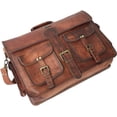 thumbnail image 3 of Retro Brown 20 Inch Buffalo Hunter Leather Laptop Messenger Bag Office Briefcase Crossbody (messenger), 3 of 4