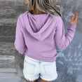 thumbnail image 2 of Vedolay Women Tops Women Casual Oversized Long Sleeve Crewneck Corded Sweatshirt Pullover Tops,Purple S, 2 of 5