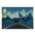 thumbnail image 1 of Airport Cutting Board, Digital Illustration of Airplane Taking Off from Runway on Mountains Backdrop, Decorative Tempered Glass Cutting and Serving Board, in 3 Sizes, by Ambesonne, 1 of 2