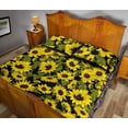 thumbnail image 4 of Juego de cama acolchado con estampado de girasoles, 4 of 5