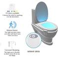 thumbnail image 3 of Toilet Night Light 3Pack Activated LED Light 8 Colors Changing Toilet Bowl Nightlight for Bathroom Battery Not Included Perfect Decorating Combination Along with Water Faucet Light, 3 of 8
