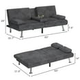 thumbnail image 3 of Homall Canapé-Lit Futon, Canapé Futon Ajustable, Canapé-Lit Moderne pour Salon, Bureau d'Affaires, Fauteuil Inclinable avec Porte-Gobelets, 3 of 7