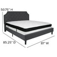 thumbnail image 4 of Flash Furniture Brighton King Size Tufted Upholstered Platform Bed in Dark Gray Fabric with Memory Foam Mattress, 4 of 5