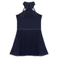 thumbnail image 5 of iiniim Kids Girls Sleeveless Mock Neck Rhinestone Figure Roller Ice Skating Dance Ballet Leotard Dress Navy Blue 16, 5 of 7