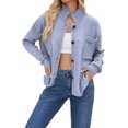 thumbnail image 3 of Womens Sweater Cardigan Long Sleeve Fall Button Down Knit Tops with Pockets Casual Loose Coats Jackets Blue S, 3 of 7