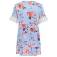 thumbnail image 4 of GORHGORH Womens Floral Print Lace Stitching Short Sleeve Sexy V-Neck Wrap Dress, 4 of 4