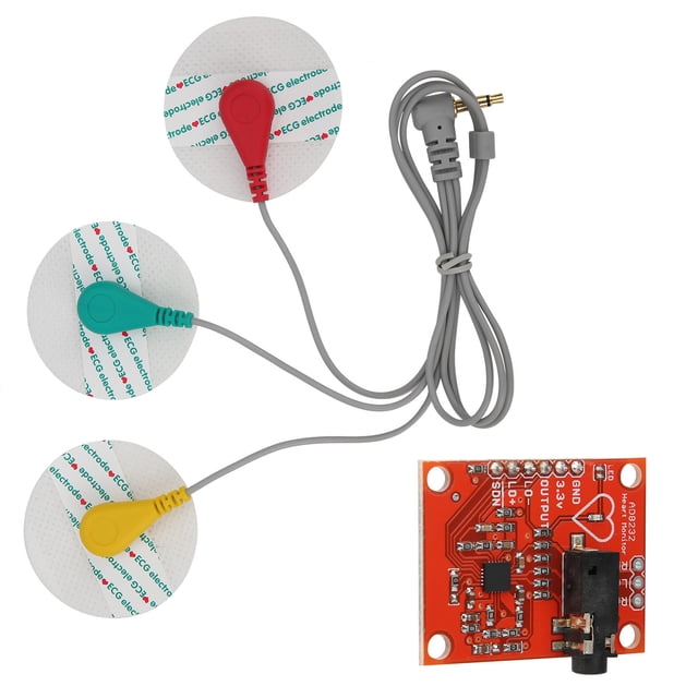 AD8232 Module ECG Sensor Kit, Small Simple Installation ECG Measurement Module For Remote Health Monitoring