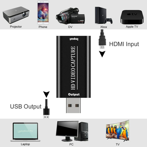 DIGITNOW Audio Video Capture Cards HDMI Video Capture HDMI to USB, Full HD USB 2.0 Record via DSLR Camcorder Action Cam for Gaming, Streaming and Live Broadcasting Video Grabber Converter