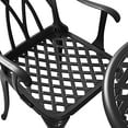 thumbnail image 5 of Kinger Home Bistro Set 3 Piece Outdoor Bistro Table Set Rust-Resistant Cast Aluminum Patio Furniture Set, Bistro Table and Chairs, Woven Design, Cushions Included, 5 of 5