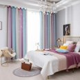 thumbnail image 3 of Cortina de estrella hueca degradada para dormitorio, cortinas opacas completas para ventana (púrpura), 3 of 9