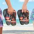 thumbnail image 5 of Unisex Comfort Flip Flops Summer Thong Sandals Non Slip Soles Flip Flop for Beach, Pool, and Daily Wear American Flag with Palm Trees XL, 5 of 8