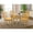 Oak, variant on NFDL5-OAK-W - 5-Piece Kitchen Dining Room Set- 4 Dining Chair with Wooden Seat and Slatted Chair Back - Butterfly Leaf Modern Kitchen Table - Oak Finish