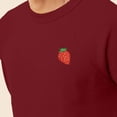 thumbnail image 5 of Dalix Strawberry Embroidered Fleece Crewneck Long Sleeve Sweatshirt Mens in Cardinal Red M Medium, 5 of 5