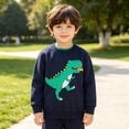 thumbnail image 5 of Karoyedx Toddler Sweatshirt Toddler Baby Boy Crewneck Sweatshirt Tractor Letter Long Sleeve Pullover Tops Fall Winter Outfits Casual Clothes Green Size,3-4 Years, 5 of 5