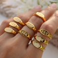 thumbnail image 3 of 2023 New Fashion Angel Number Rings Jewelry For Women 18K Gold Plated Lucky Number Stainless Steel Ring For Girls, 3 of 4