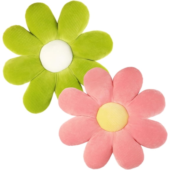SIMDOO 2 Pack Flower Pillows, 16 inch Comfortable Floor Cushions Soft Plant Throw Pillows for Couch Sofa Chair Room Decorations