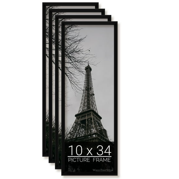 10x34 Black Picture Frame for Puzzles Posters Photos or Artwork, Set of 4