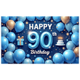 thumbnail image 2 of Blue Balloons Happy Birthday Cake Banner Milestone Party Gift Box for Celebration Event Decoration, 2 of 4