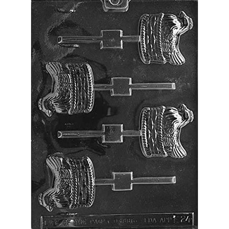 

Candyland Crafts FLAT HEN IN BASKET LOLLY Chocolate Candy Soap Mold Combo | Food Safe Plastic Durable and Reusable Chocolate Making Mold - E024 - (5 Pack)
