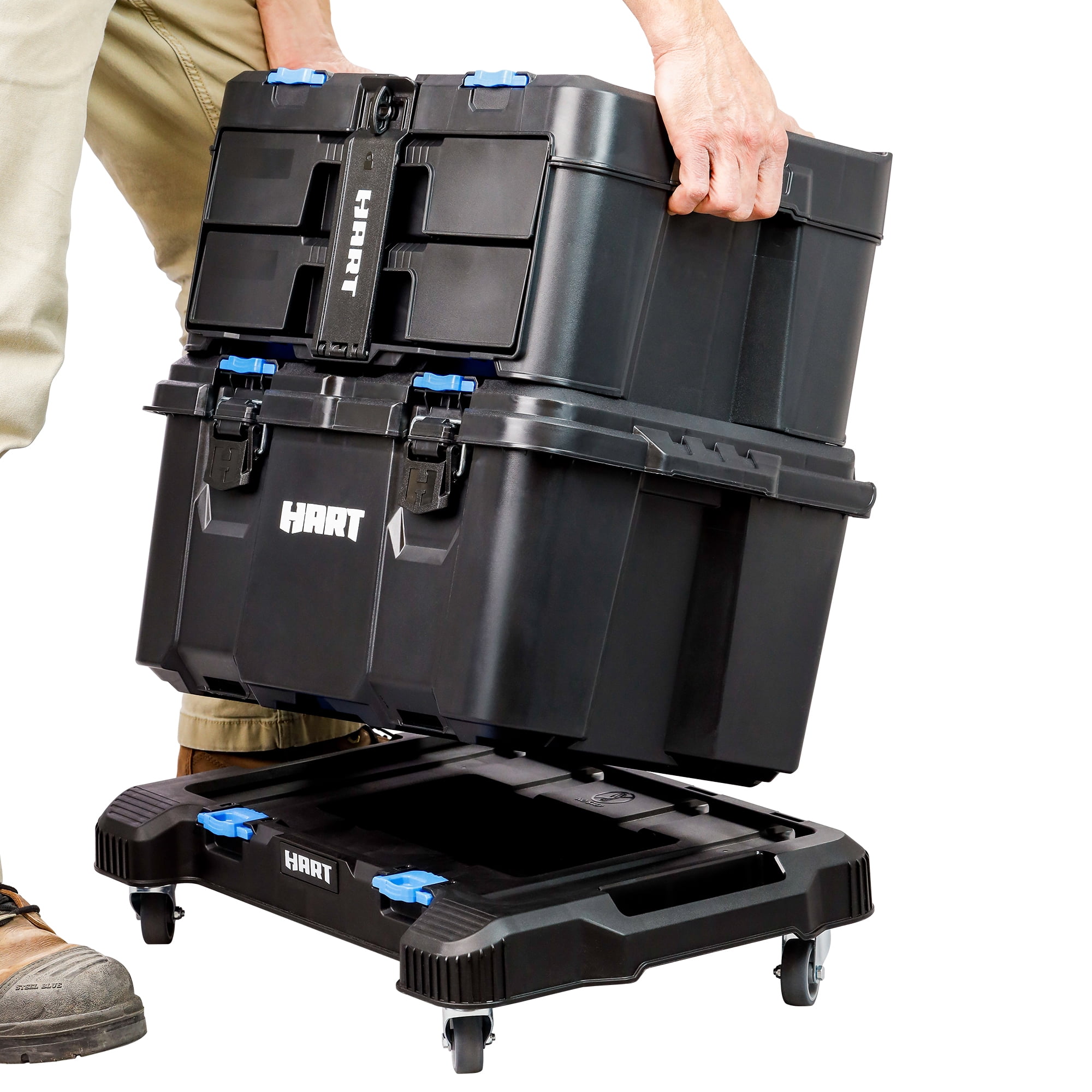 Hart Stack System Dolly with 4 Smooth Roll Wheels and Lockable Casters, 220 lb Capacity