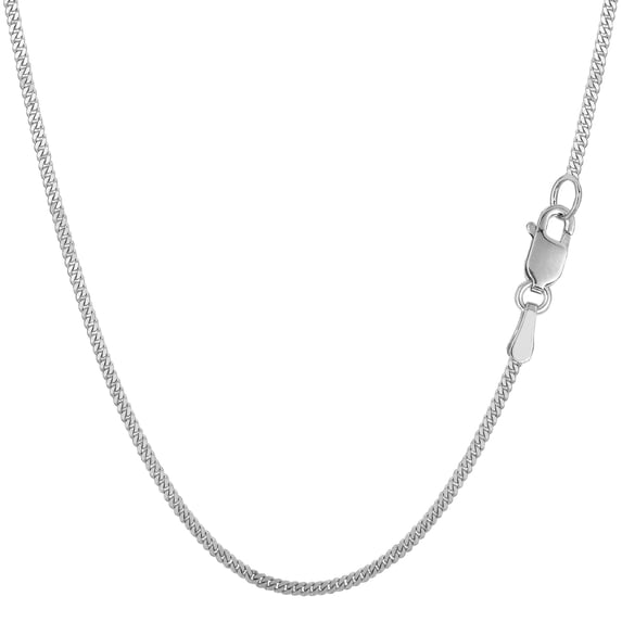 14k White Gold Gourmette Chain Necklace, 1.5mm, 16"