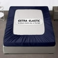 thumbnail image 2 of Vedanta Home Collection Fitted Sheet Emperor Size 600 Threadcount 100% Natural Cotton Emperor Size One Fitted Sheet Navy Blue Fit up to 21'' Inch Extra Deep Pocket Super Soft, 2 of 3
