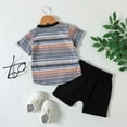 thumbnail image 3 of Vedolay Short Sets For Boy Casual Boys Summer Cotton Clothes Playwear Top Casual Kids Shorts Tee Cute Short Sets,Black 3-6 Months, 3 of 5