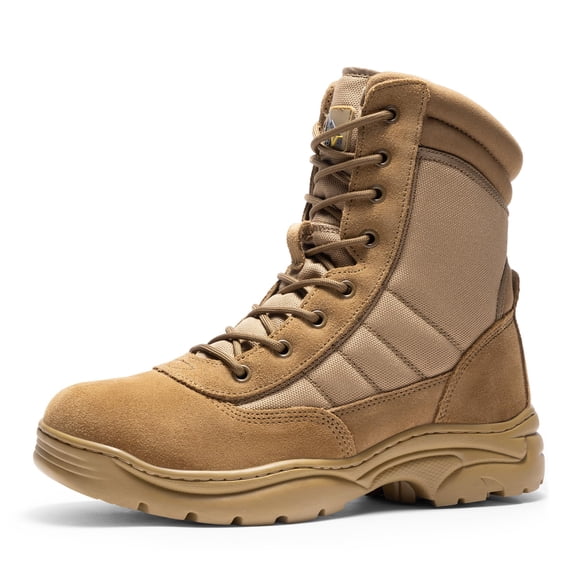 Botas tácticas de cuero para hombre NORTIV 8 con cierre lateral y 20 cm