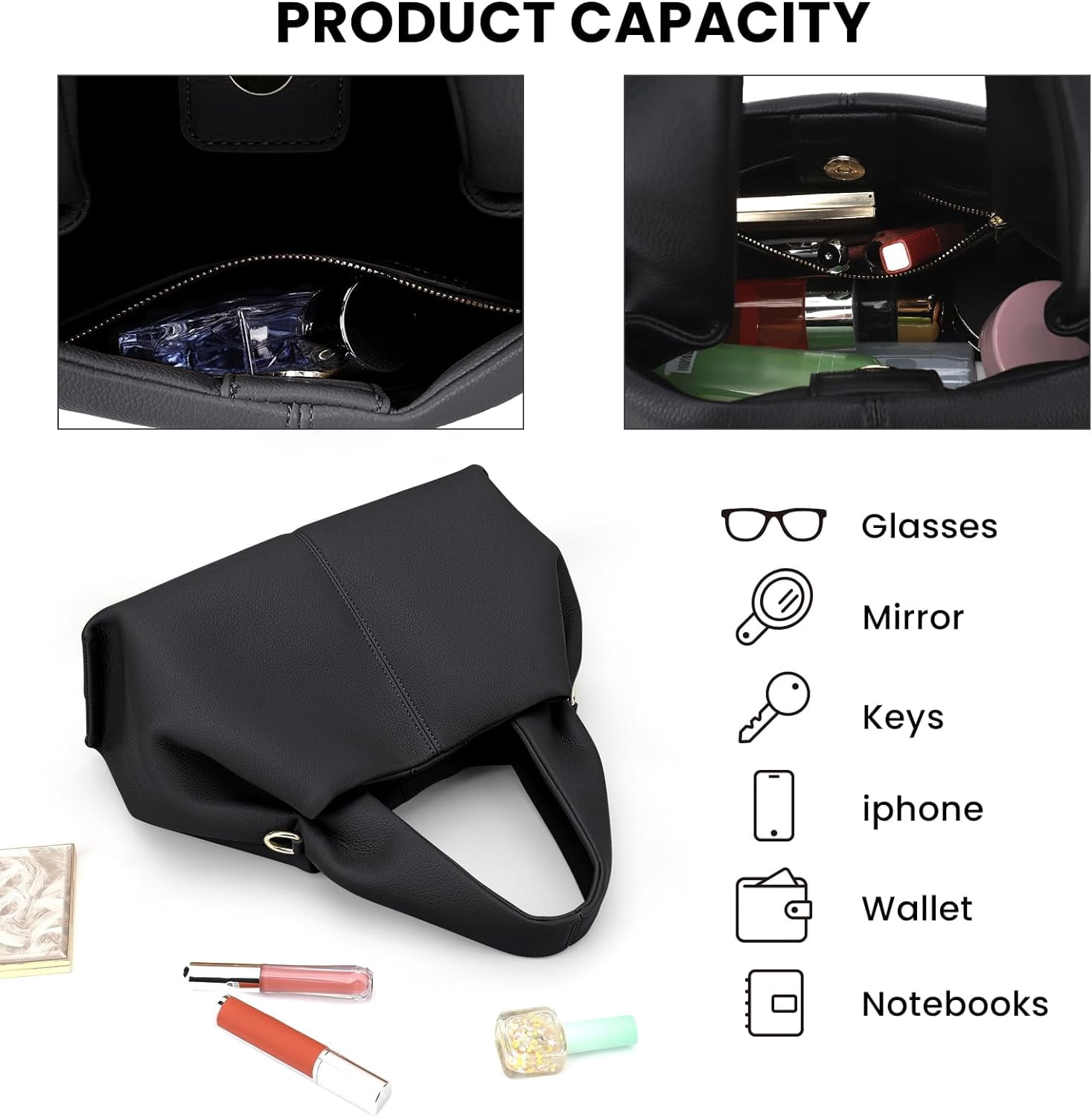 Cloud Pouch Bag Dumpling Clutch Purse Handbag Leather Tote Shoulder Bag Retro Crossbody bag with Removable Strap