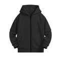 thumbnail image 4 of Hduncf Boys Zip up Hoodie Soft Solid Classic Full Zip Pullover Hooded Sweatshirts With Pocket Warm Jacket for Kids (3-14 Years) Black 150, 4 of 8
