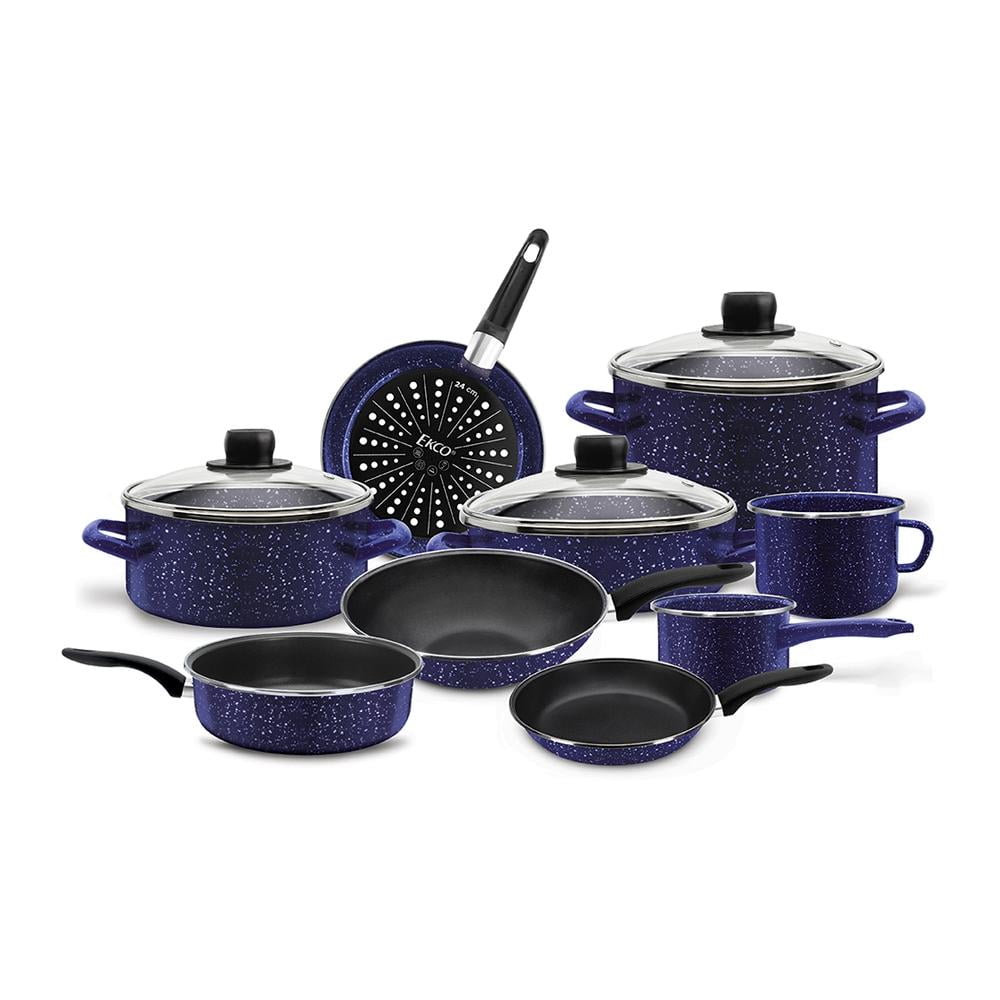 Batería de Cocina Ekco de 12 piezas Azul Marino Bodega Aurrera