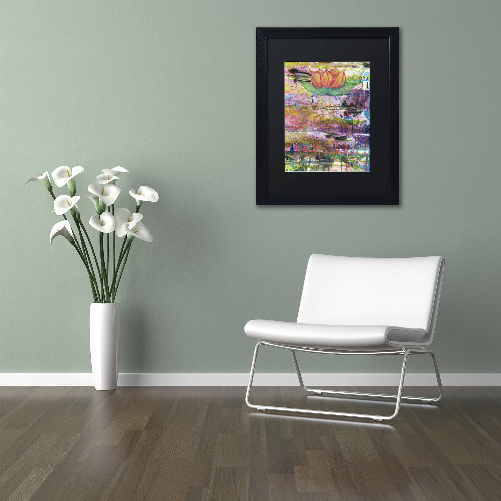 Trademark Fine Art "Path to Enlightenment" Canvas Art by Lauren Moss Black Matte, Black Frame