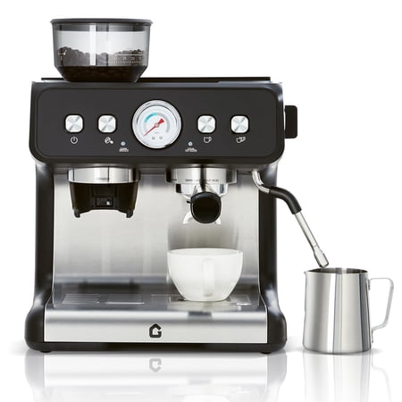 Kicctian 20 Bar Espresso Machine with Grinder – 2.8L Water Tank Milk Frother Steam Wand Adjustable Shot Volume Stainless Steel Coffee Maker for Home Office