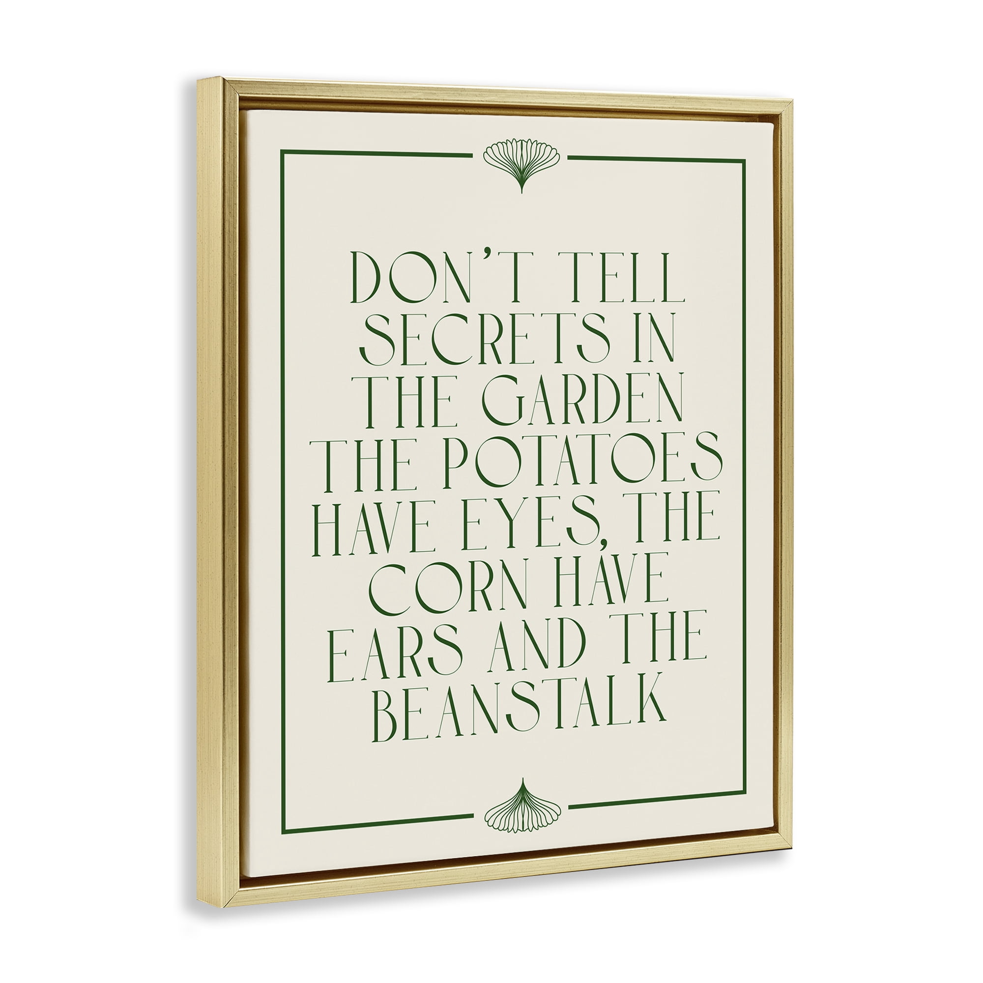 Stupell Industries Funny Gardener Secrets Novelty & Humor Painting Gold Floater Framed Canvas Art Print Wall Art, 25 x 31