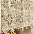 thumbnail image 3 of Retro Crochet Curtain Valance for Kitchen Window Boho Curtain Tiers for Coffee Decor Farmhouse Short Curtains for Room Divider 1 Panel Knitting Doorway Curtain, 3 of 3
