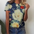 thumbnail image 2 of Camisas de Manga Larga para las Mujeres Suelto Ajuste Impreso Verano Sexy Cuello Redondo Superior, Poliéster Regular, 2 of 5